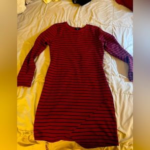 Maroon and black striped Iris dress. New with tags.